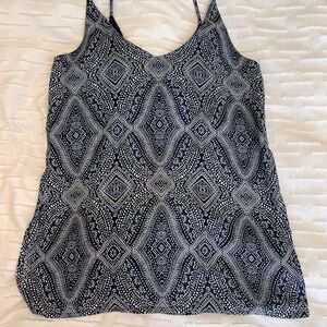 H&M Navy and White Patterned Spaghetti-Strap Cami